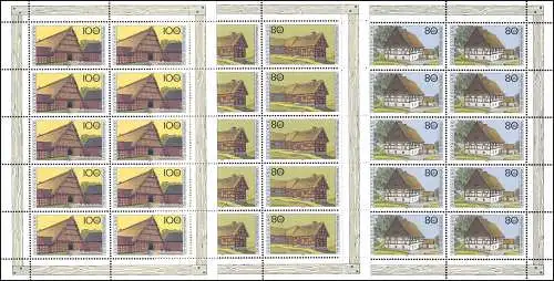 1819-1823 Wofa Wohlfahrt Bauernhäuser 1995 - 10er-Bogen Satz ** postfrisch