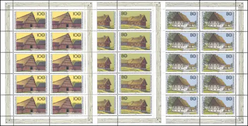 1819-1823 Wofa Wohlfahrt Bauernhäuser 1995 - 10er-Bogen Satz ** postfrisch