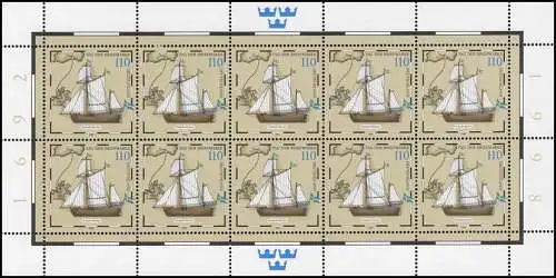 2022 Jour du timbre: Yacht postal Hiorten - Bogen 10 **