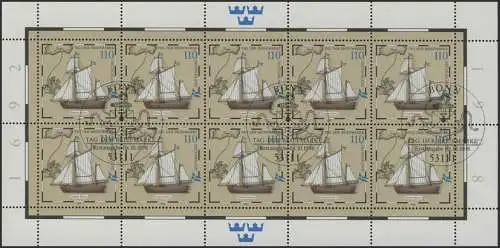 2022 Tag der Briefmarke: Postjacht Hiorten - 10er-Bogen ESSt BONN