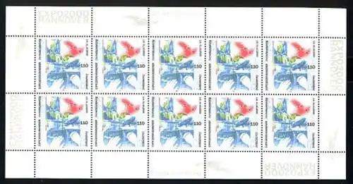 2042 Weltausstellung Hannover EXPO 2000 - 10er-Bogen **