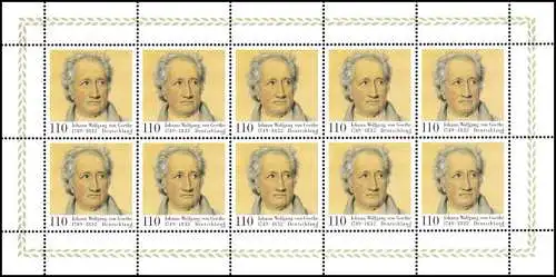 2073 Johann Wolfgang von Goethe - 10er-Bogen **