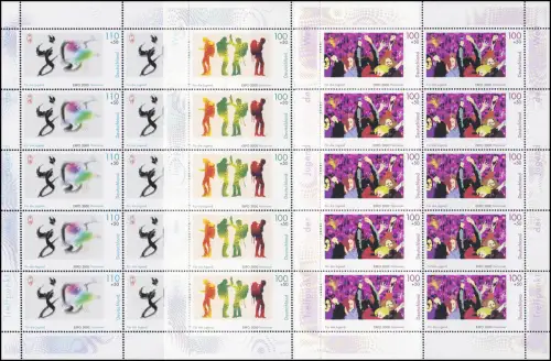 2117-2122 EXPO 2000 Hannover: Treffpunkt der Jugend der Welt, 10er-Bogen-Satz **