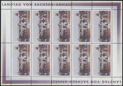 2184 Parlamente Sachsen-Anhalt Magdeburg - 10er-Bogen ** postfrisch