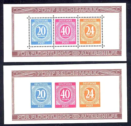 Block 12 A+B Briefmarkenausstellung gezähnt und ungezähnt, beide postfrisch **