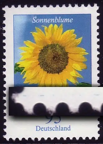 2434 Fleur 95 centimes avec erreur d'impression trait bleu LINKS, avec numéro de comptage **