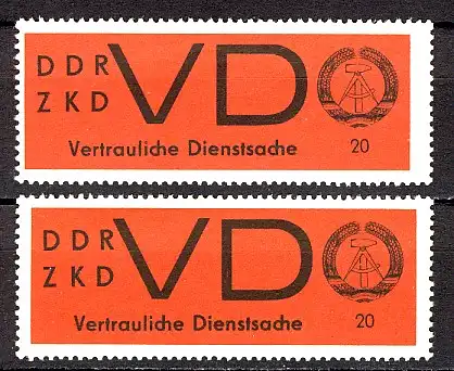 3x und 3y Dienst (D) VD, Papiervarianten-Set, beide postfrisch ** / MNH