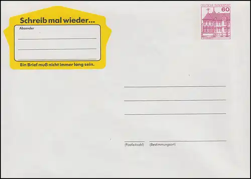 Enveloppe publicitaire WU 1, SWK 60 p. avec texte publicitaire, **