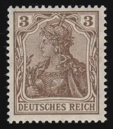 84 IIb Germania 3 Pf. Dt. Reich Warschreibstim, post-freisch ** / MNH, audit BPP