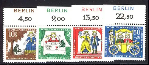 295-298 Wofa 1966 - Oberrand-Satz mit BERLIN-Zudruck, ** postfrisch