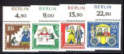 295-298 Wofa 1966 - Oberrand-Satz mit BERLIN-Zudruck, ** postfrisch