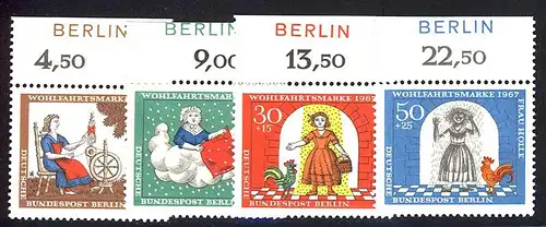 310-313 Wofa Mme Holle 1967 - Supplément BERLIN, lot "Oberrand" ** frais de port