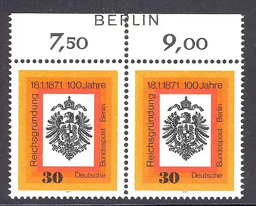 385 Reichsgründung - BERLIN-Zudruck ** postfrisch