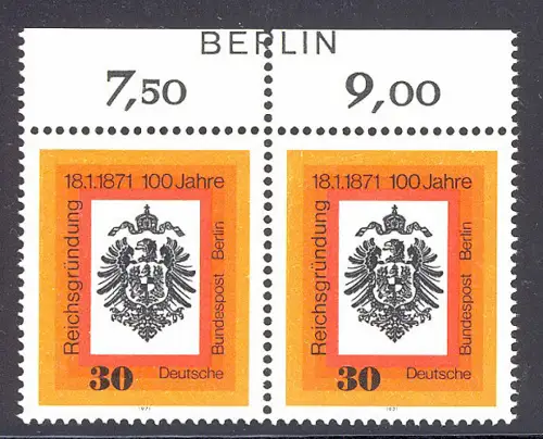 385 Reichsgründung - BERLIN-Zudruck ** postfrisch