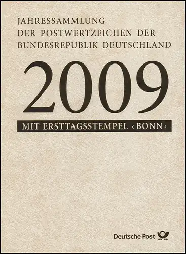Jahressammlung Bund 2009 mit Ersttagssonderstempel