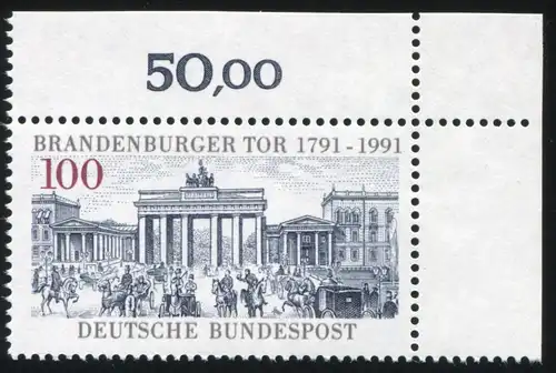 1492DD Brandenburger Tor mit DD der Farbe hellgrau, Ecke oben rechts **