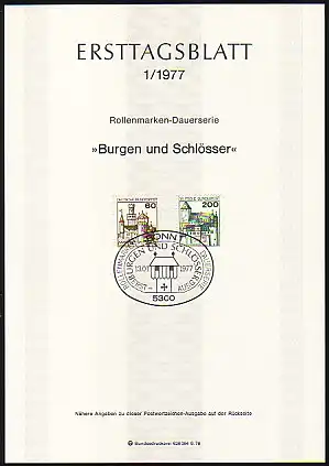 Ersttagsblätter ETB Bund Jahrgang 1977 Nr. 1 - 28 komplett