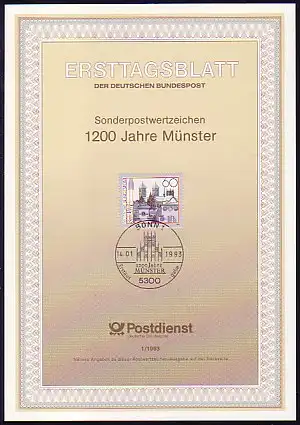 Bulletins de première journée ETB Bund millésime 1993, n° 1 - 47 complet