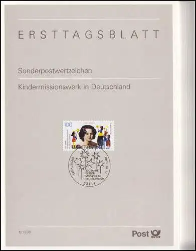 Ersttagsblätter ETB Bund Jahrgang 1996 Nr. 1 - 41 komplett