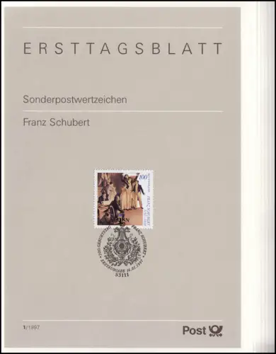 Ersttagsblätter ETB Bund Jahrgang 1997 Nr. 1 - 46 komplett im blauen Postalbum