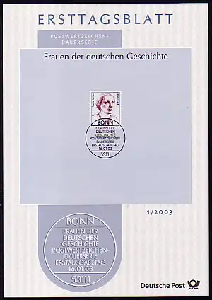 Ersttagsblätter ETB Bund Jahrgang 2003 Nr. 1 - 45 komplett