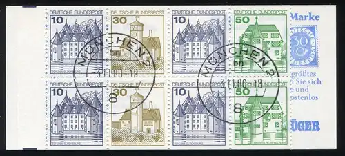 22Ie MH BuS 1980 - 4.DS mit wellenförmiger Schrift, gestempelt MÜNCHEN 3.11.80