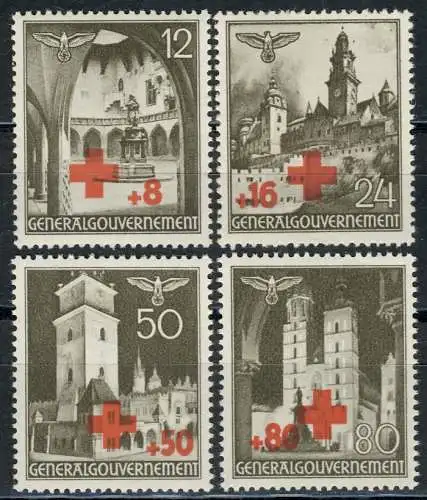 52-55 Rotes Kreuz 1940, Satz komplett ** postfrisch