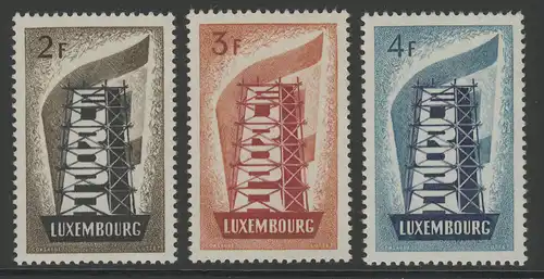 1956 Luxembourg 555/557 Édition communautaire, ensemble complet frais de port **