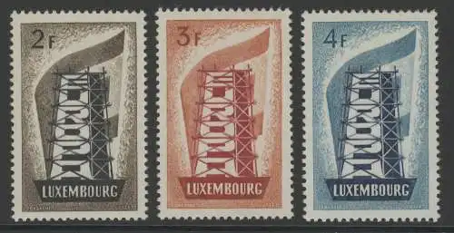 1956 Luxembourg 555/557 Édition communautaire, ensemble complet frais de port **