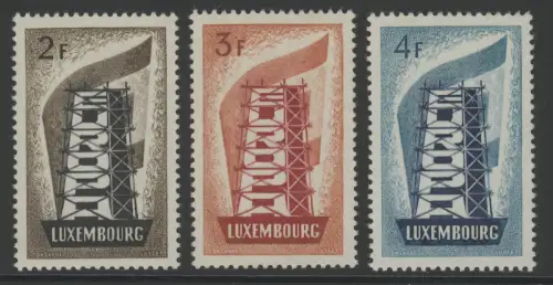 1956 Luxembourg 555/557 Édition communautaire, ensemble complet frais de port **