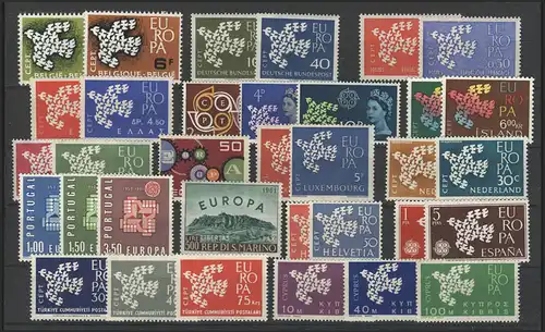 Communauté / CEPT / Europe 1961 millésime 16 numéros complets **