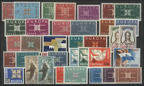 Communauté / CEPT / Europe 1963 millésime 19 numéros complets **