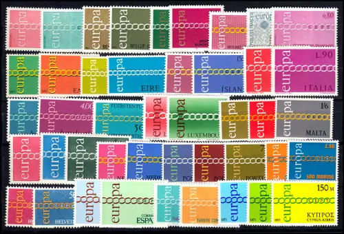 Communauté / CEPT / Europe 1971 millésime 21 numéros complets **