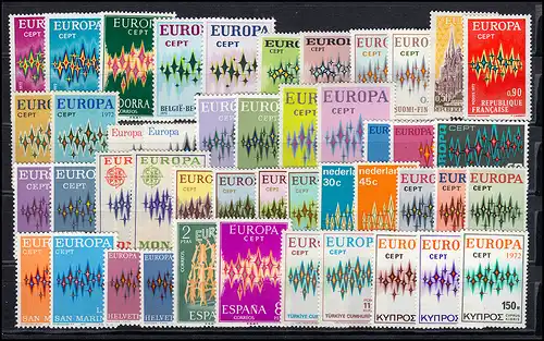 Communauté / CEPT / Europe 1972 millésime 22 numéros complets **