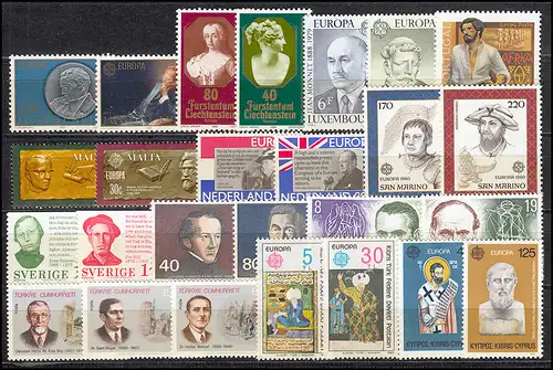 Communauté / CEPT / Europe 1980 millésime 32 numéros complets **