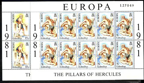 Europaunion 1981 Gibraltar 416-417 als Kleinbogen-Satz ** / MNH