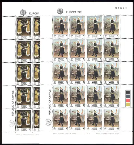 Europaunion 1981 Zypern 547-548 als Kleinbogen-Satz ** / MNH