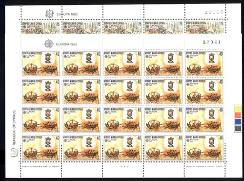 Europaunion 1982 Zypern 566-567 als Bogen-Satz ** / MNH