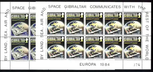 Europaunion 1984 Gibraltar 475/476 als Kleinbogen-Satz, postfrisch ** / MNH