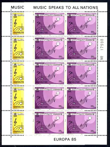 Europaunion 1985 Gibraltar 487-488 als Kleinbogen-Satz ** / MNH