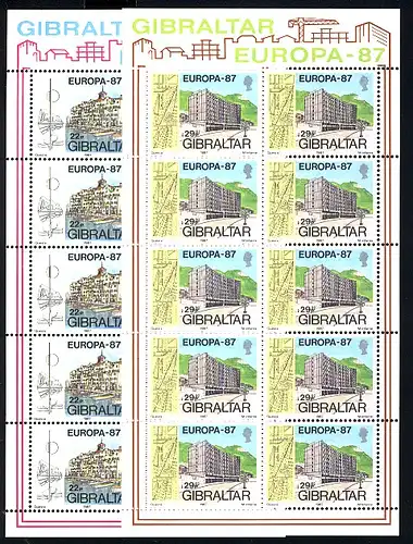 Europaunion 1987 Gibraltar 519-520 - Kleinbogen-Satz ** / MNH