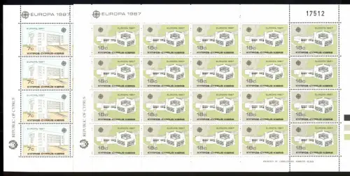 Europaunion 1987 Zypern 681-682 als Bogen-Satz ** / MNH