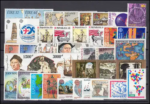 Communauté / CEPT / Europe 1992 millésime 42 numéros complets **