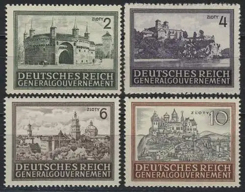 113-116 Freimarken Bauwerke 1943/44, Satz komplett ** postfrisch