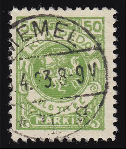 Memel 145 Wappenreiter 50 M 1923, gestempelt