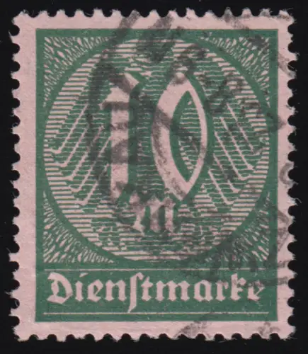 68a Wertziffer 10 Mark, gestempelt O geprüft