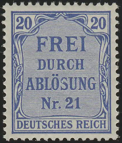 5 Ablösung Nr. 21, 20 Pf **