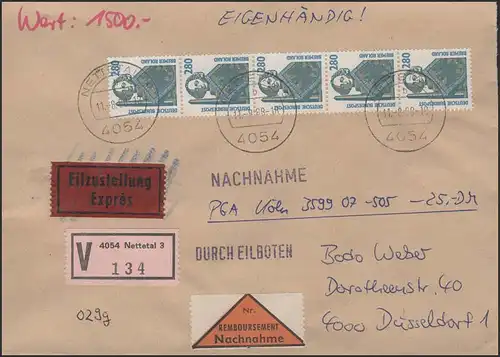 1381 SWK 280 5 bandes avec numéro portoger. propre valeur NN-FDC Nettetal