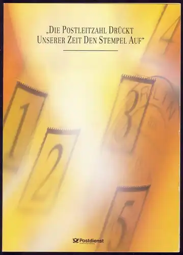 Erinnerungsblatt Neue Postleitzahlen 1993: PLZ-Marke ohne Entwertung