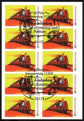 FB 10 Lindenberg Pankow, feuille 10x2808, tampon d'utilisation primaire BONN